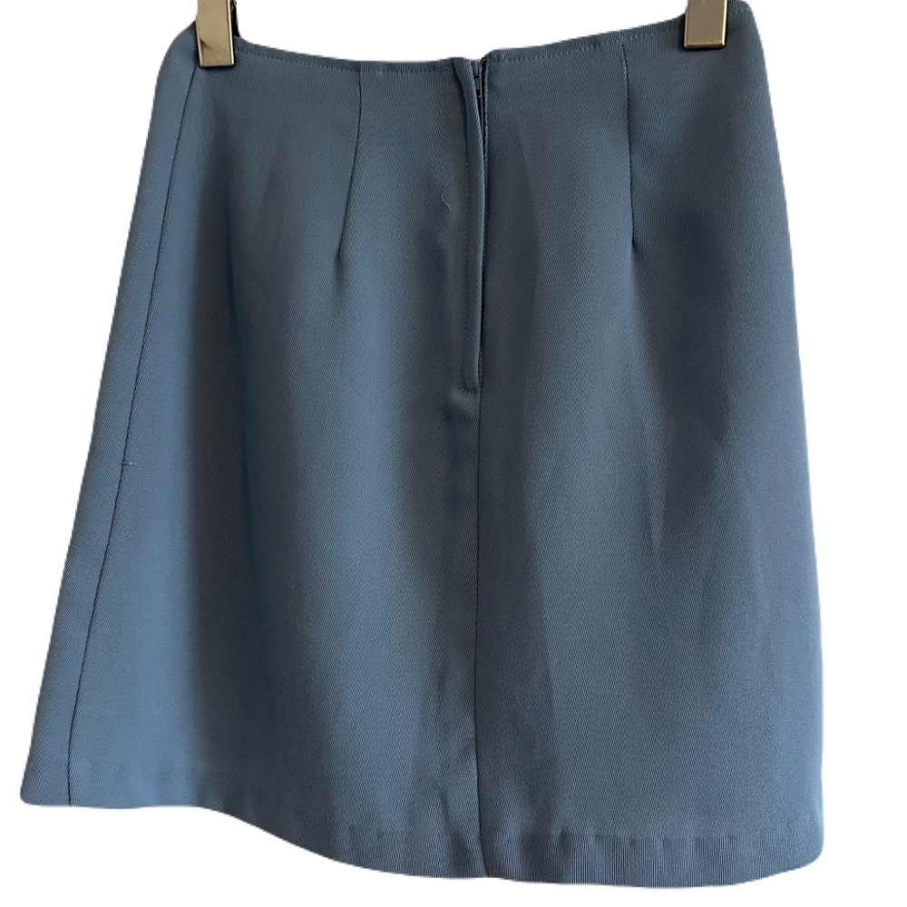 WRAPPER JUST FOR WRAPS Vtg Y2K Slate Blue A Line Mink Skirt Sz 3/4 Made in USA - Picture 15 of 16